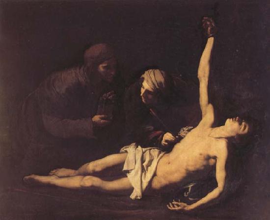 Jusepe de Ribera St.Sebastian.St.Irene,and St.Lucila Sweden oil painting art